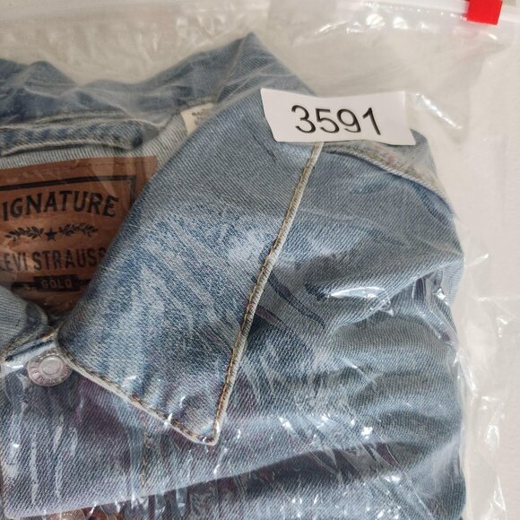 Levi Strauss Denim Jacket Mens Large Blue Signature Trucker Jean Coat Gold Label - Picture 14 of 14